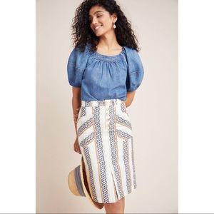 NWOT Anthropologie Quincy Eyelet Pencil Skirt
